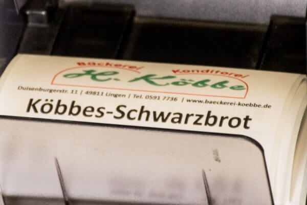Epson Etikettendrucker bei der Bäckerei Köbbe