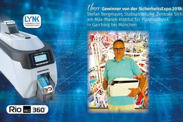 Der glückliche Gewinner des Gewinnspiel von der Sicherheitsexpo 2018!