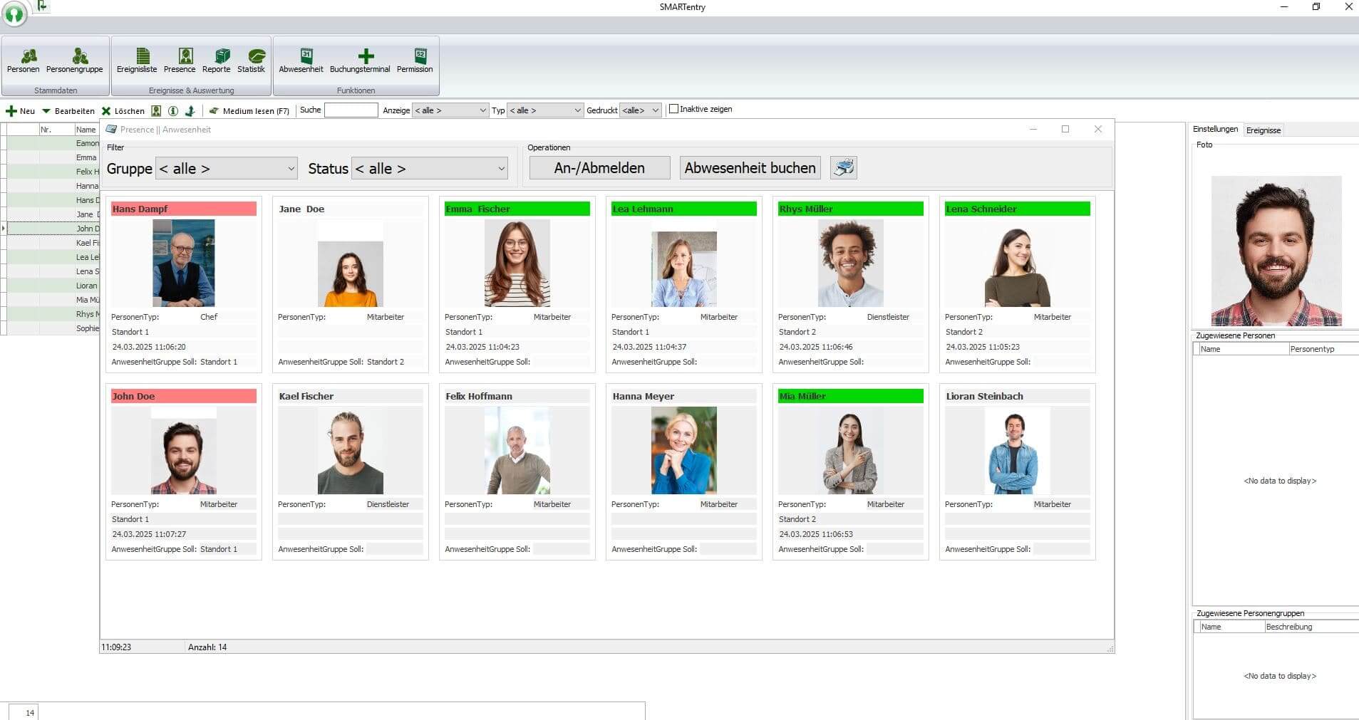 smartentry-checkin-presence-anwesenheit SMARTentry Check-In Presence Ansicht
