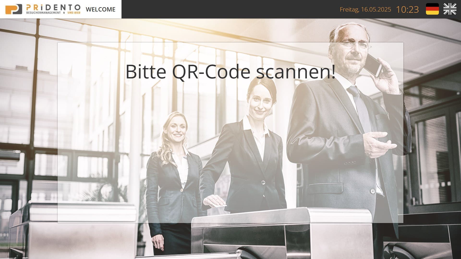 Pridento VMS web Checkin-Meetingraum- Pridento VMS web Checkin Meetingraum